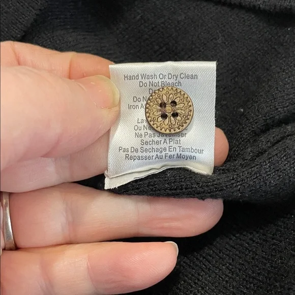 Lost & Found | Wool Blend | Black | Knit | V Neck |Mini | Pullover Dress |Size S - Picture 14 of 16